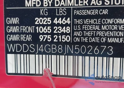 2018 Mercedes-Benz Cla 250 4Matic from USA, damaged, VIN WDDSJ4GB8JN502673